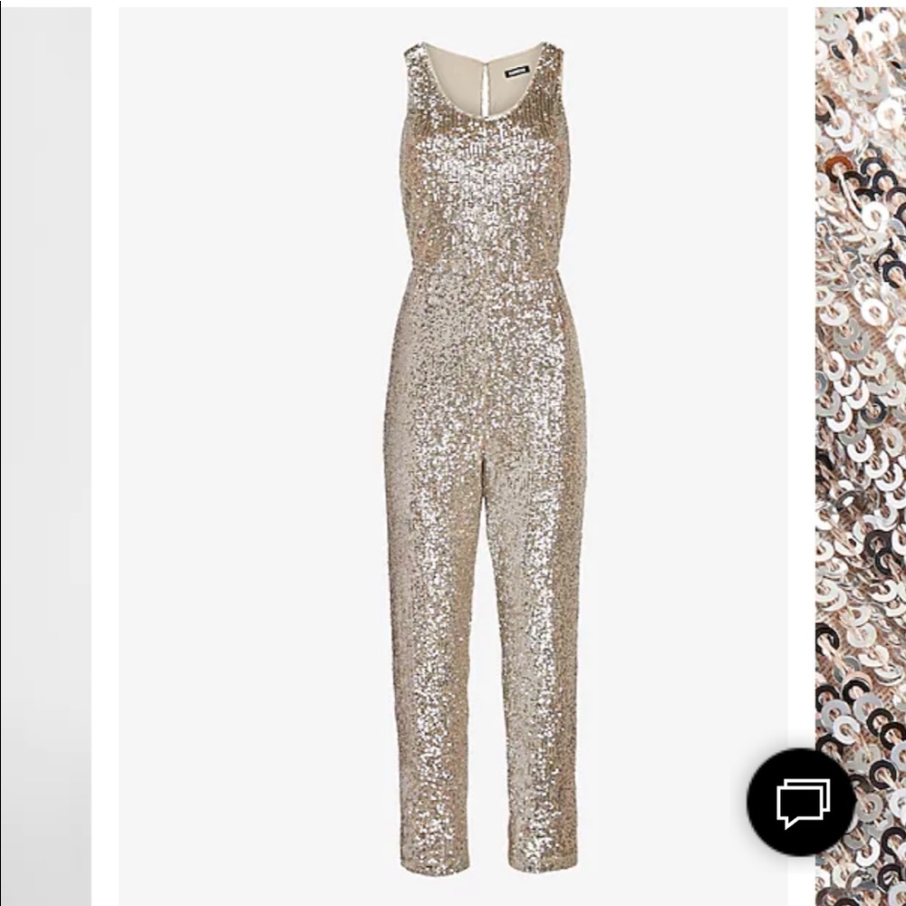 Express Sequin Scoop Neck Jumpsuit